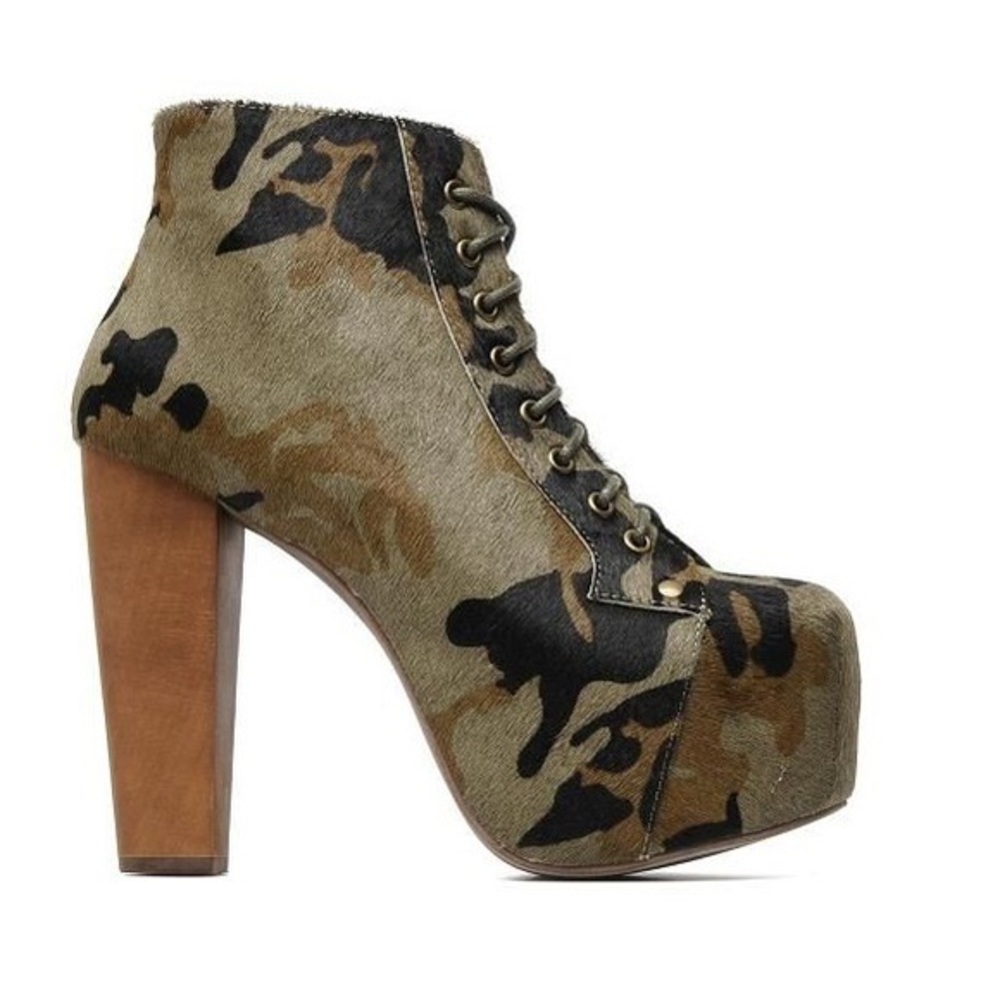 NWOT Jeffrey Campbell Camouflage Lita Booties -7